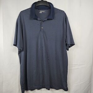 Nike Dri Fit Tour Performance Mens XL Polo Blue W/White Stripes
